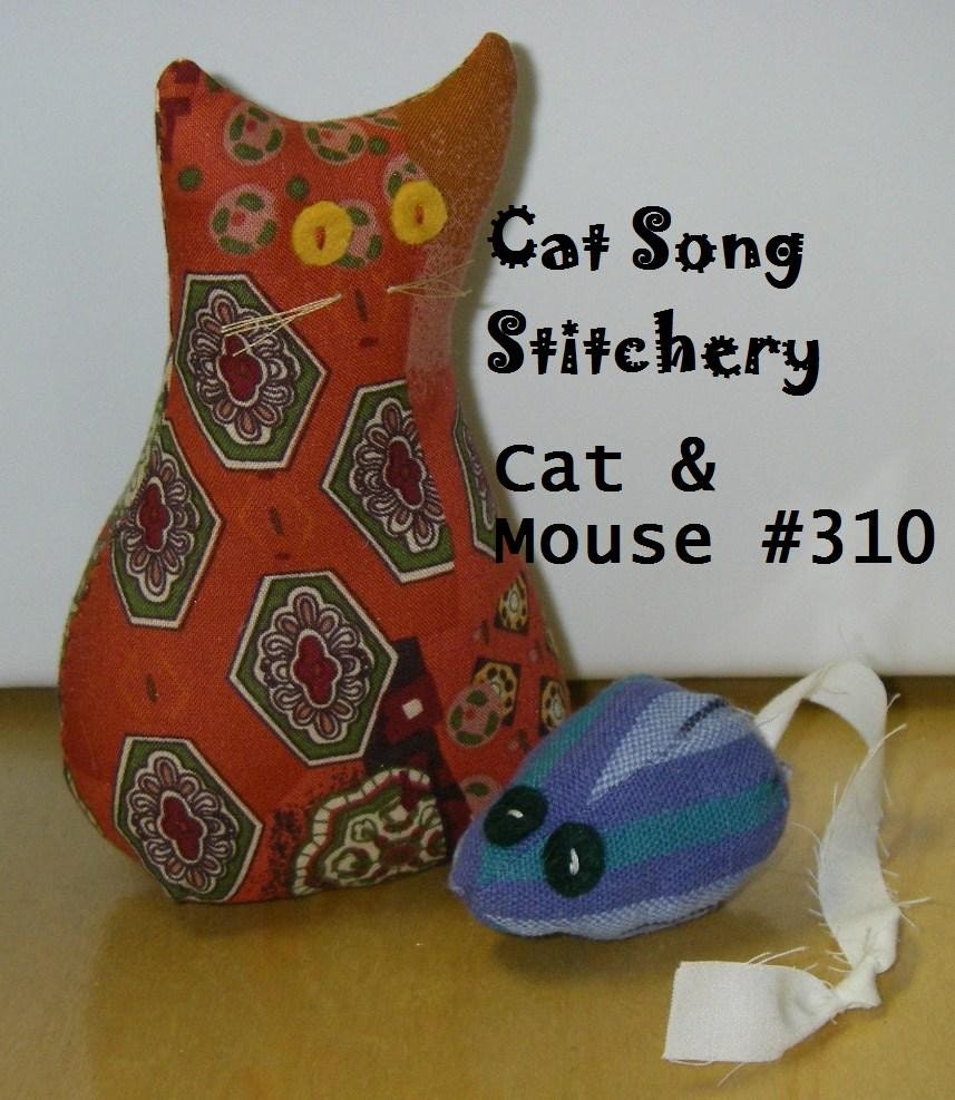 Cat and Mouse, stuffed, toys, decor, paperweight, pin cushion, easy Sewing Pattern -pdf