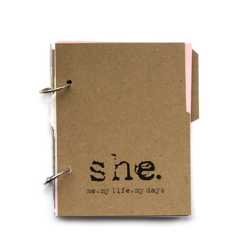 Personal Journal or Diary with Writing Prompts - She: Me, My Life, My Days in Brown Pine Bark (100% Recycled)