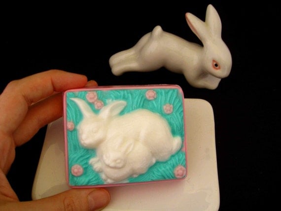 Cute Mother & Baby Bunny Rabbit Soap with Shea Butter 100% Vegan Easter Gift