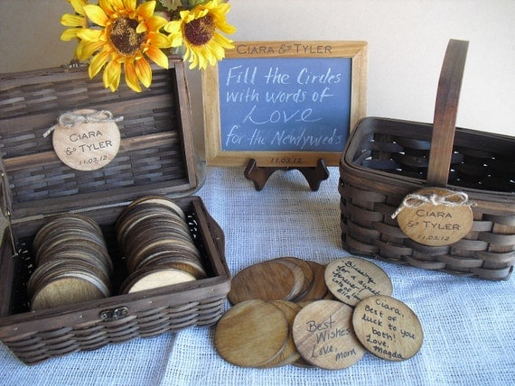 Rustic Wedding GUEST BOOK ALTERNATIVE Set with Chalkboard and Easel with 
