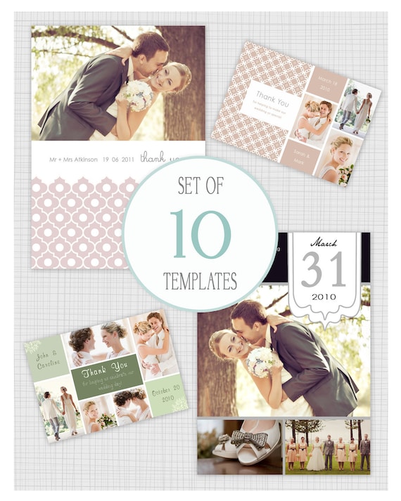 10 PSD Wedding thank you card templates Mini Pack 4 From Tambocreations